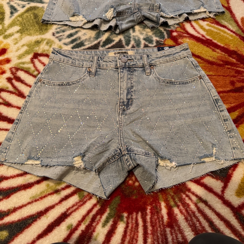 Rock & roll denim high rise shorts Women's Shorts